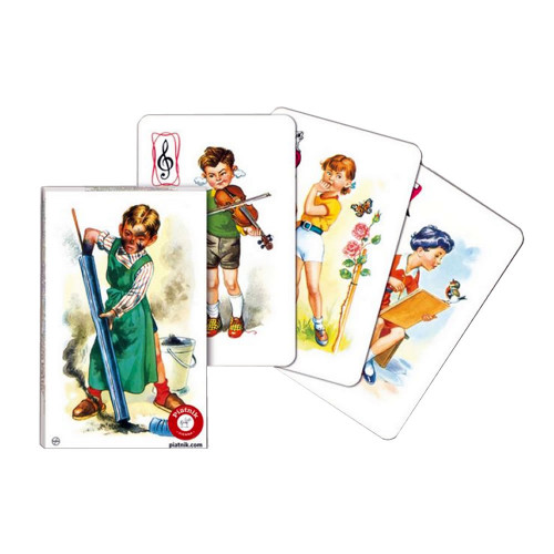 Joc de carti Piatnik, Pacalici - Copii cu activitati, stil nostalgic, produs in Austria